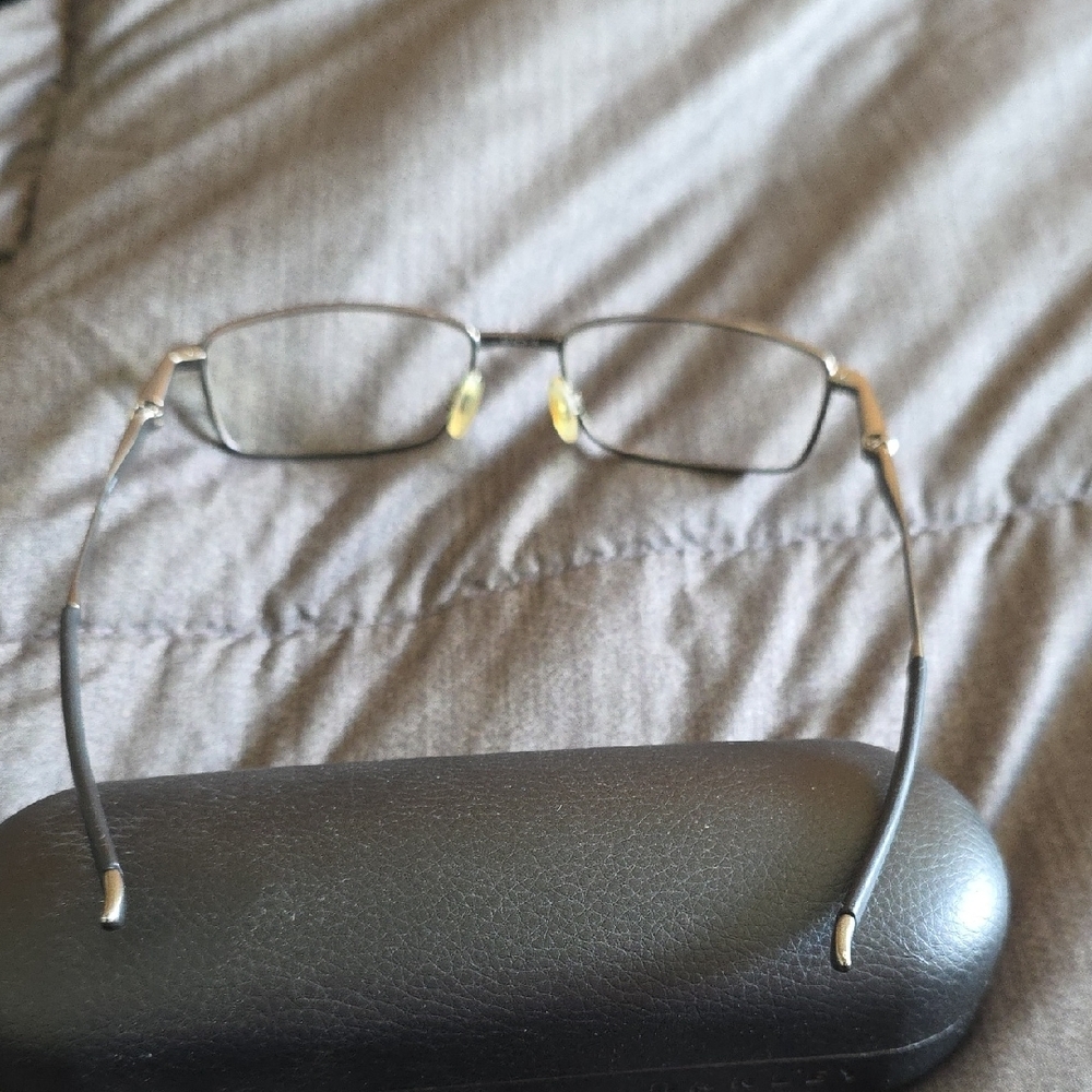 Oakley Black And Gold Rectangular Eyeglasses - image 3